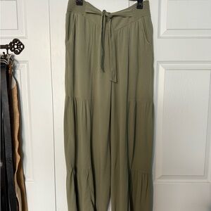 Maurices Olive Wide Leg Pants with Tie Waist